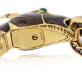 David Webb 18K Yellow Gold Brown Horse Green Eye Bracelet view 4