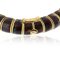 David Webb 18K Yellow Gold Brown Horse Green Eye Bracelet view 7