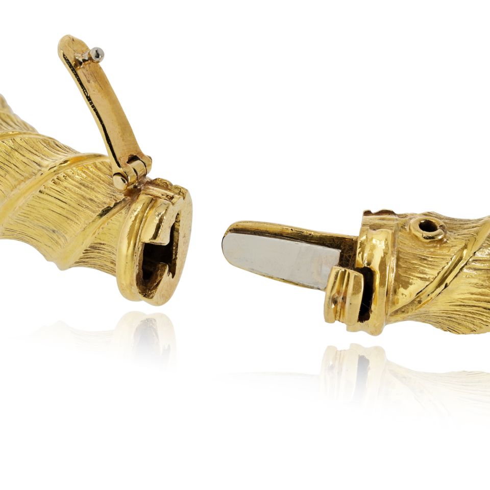 David Webb 18K Yellow Gold Twisted Bangle Bangle Bracelet — view 6 — Laura Milman New York