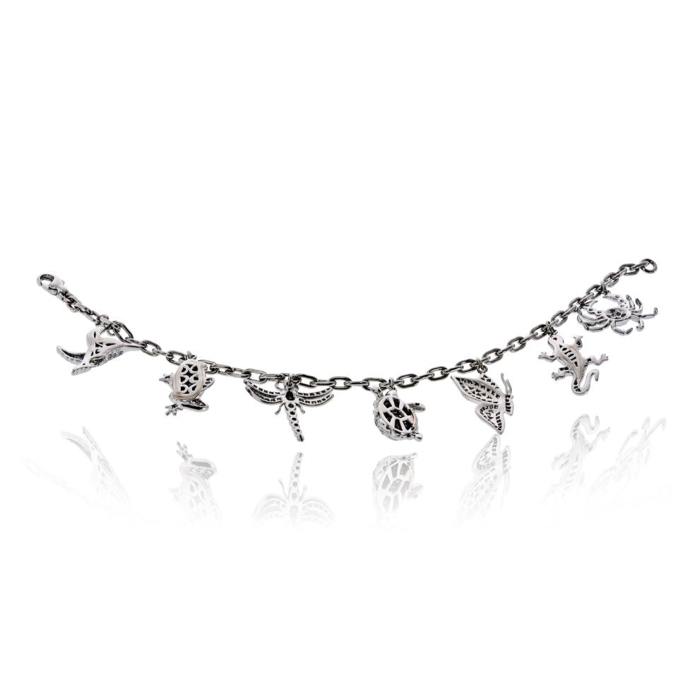 Tiffany & Co. Charm Platinum 7 Charm Diamond Bracelet — view 6 — Laura Milman New York