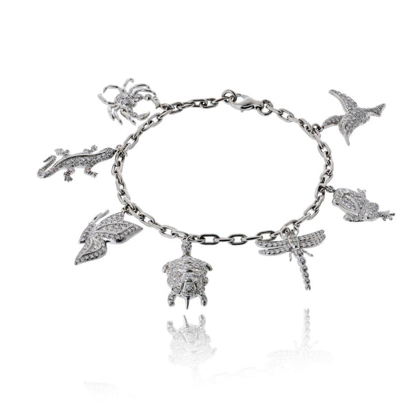 Tiffany & Co. Charm Platinum 7 Charm Diamond Bracelet