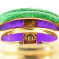David Webb Amethyst 18K Yellow Gold Green Enamel Statement Cocktail Ring view 7