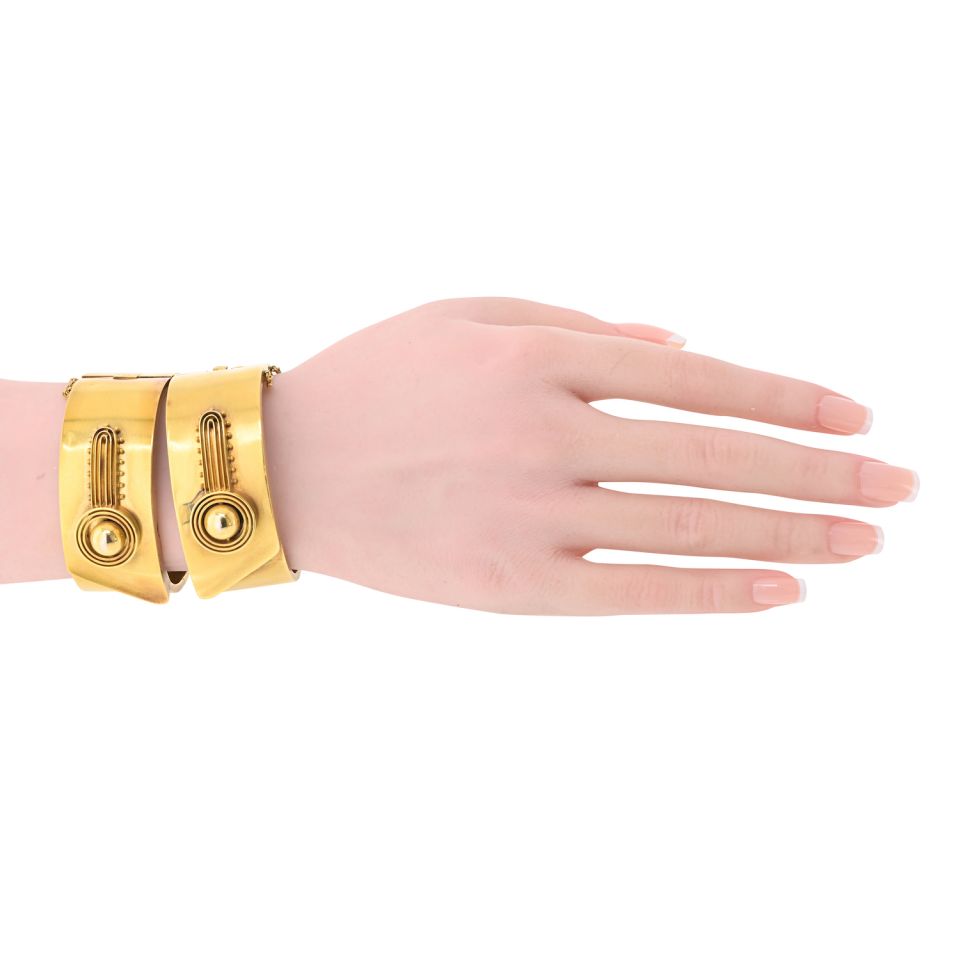 Tiffany & Co. Circa 1850 18K Yellow Gold Matching Bangle Bracelets — view 5 — Laura Milman New York