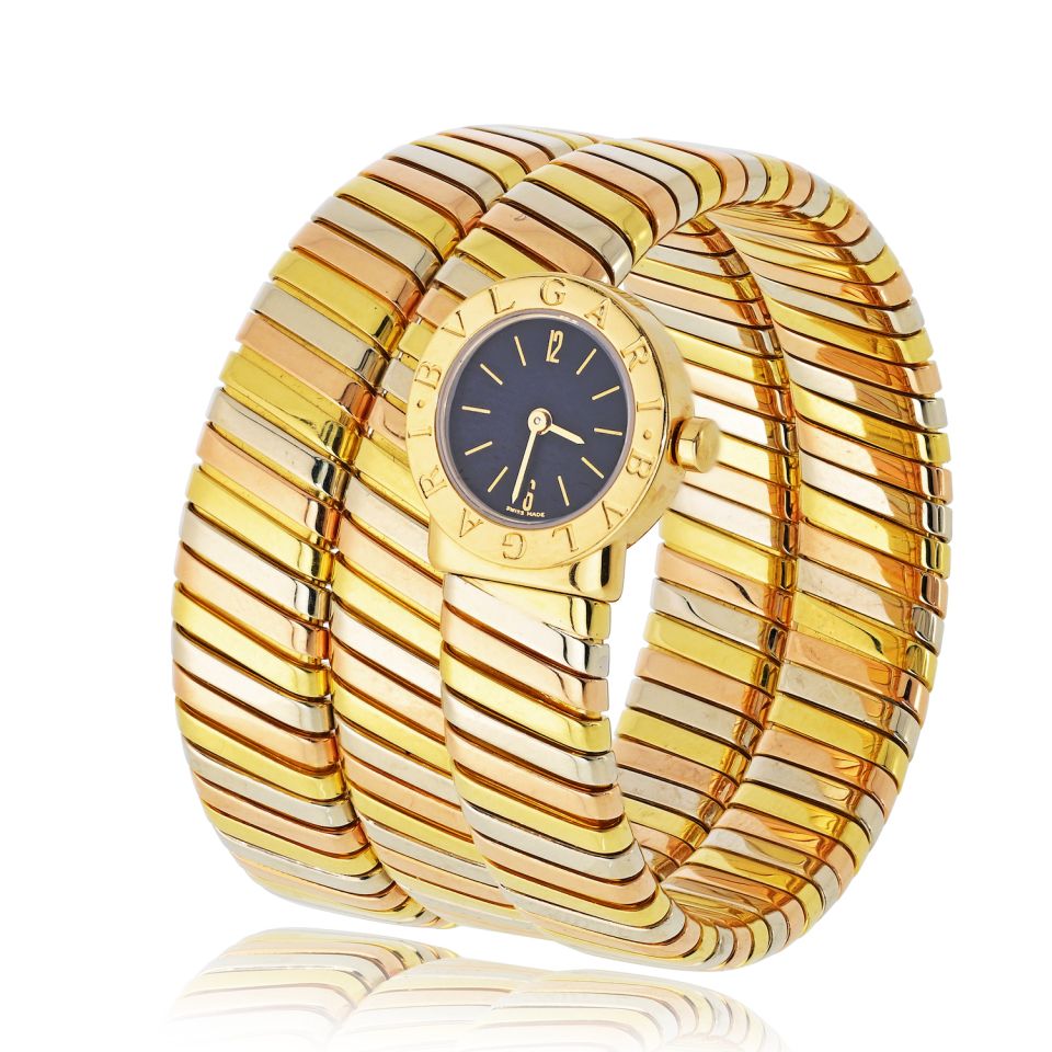Pre-Owned Bvlgari Tubogas 18K Tri Color Bb 19 1 T Serpenti Watch — view 3 — Laura Milman New York