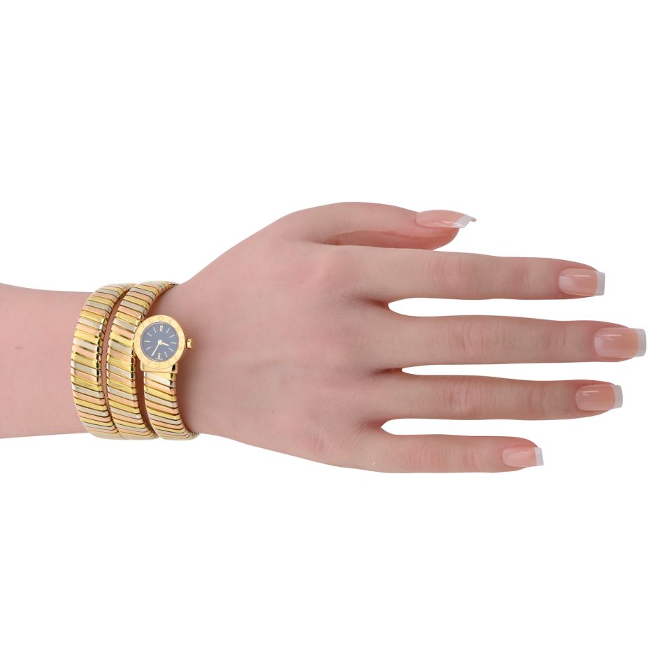 Pre-Owned Bvlgari Tubogas 18K Tri Color Bb 19 1 T Serpenti Watch — view 5 — Laura Milman New York