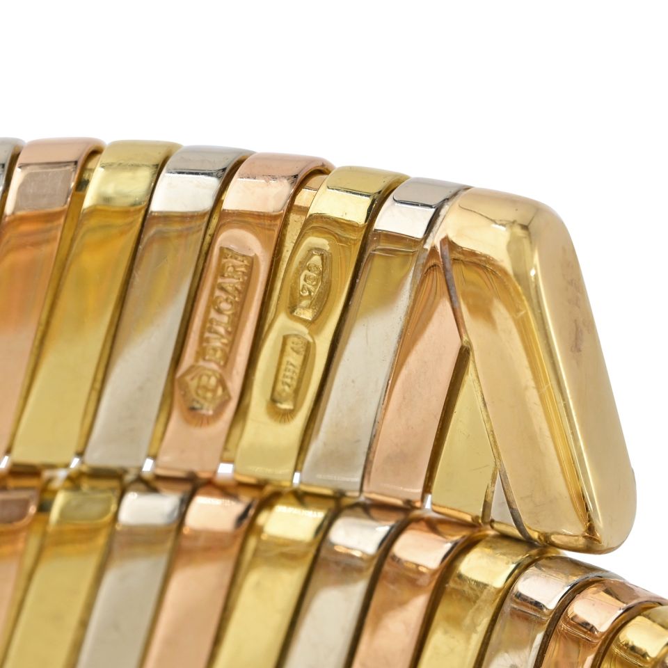 Pre-Owned Bvlgari Tubogas 18K Tri Color Bb 19 1 T Serpenti Watch — view 9 — Laura Milman New York