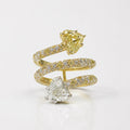 Heart Diamond Ring in 18K Yellow Gold and White Gold view 1