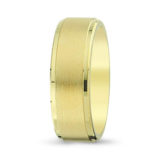 Men's Wedding Band with Beveled Matte Finish & Milgrain (Copy 2 - Laura Milman New York