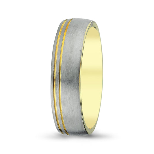 Men's Wedding Band with Beveled Matte Finish & Milgrain (Copy 3 - Laura Milman New York