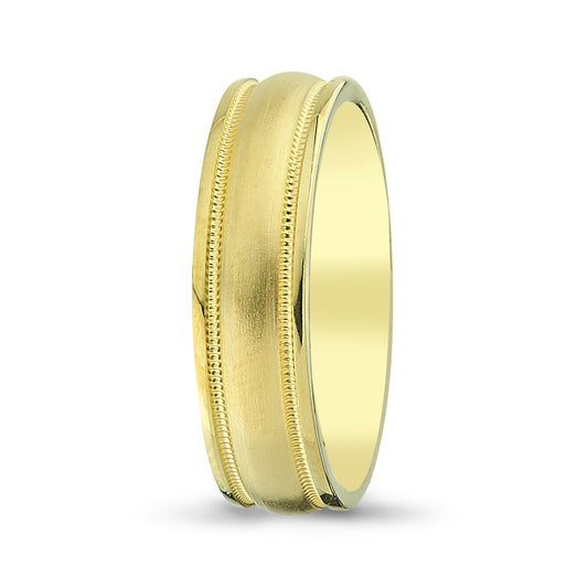 Men's Wedding Band with Beveled Matte Finish & Milgrain (Copy 10 - Laura Milman New York
