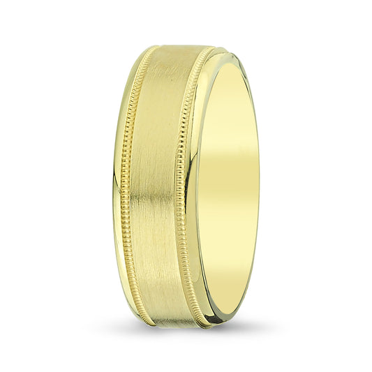 Men's Wedding Band with Beveled Matte Finish & Milgrain (Copy 14 - Laura Milman New York