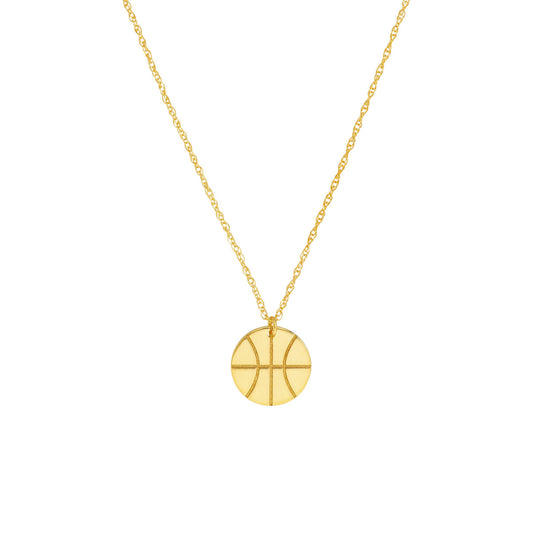14K Gold Statement Necklace So You Mini Basketball Adjustable Necklace