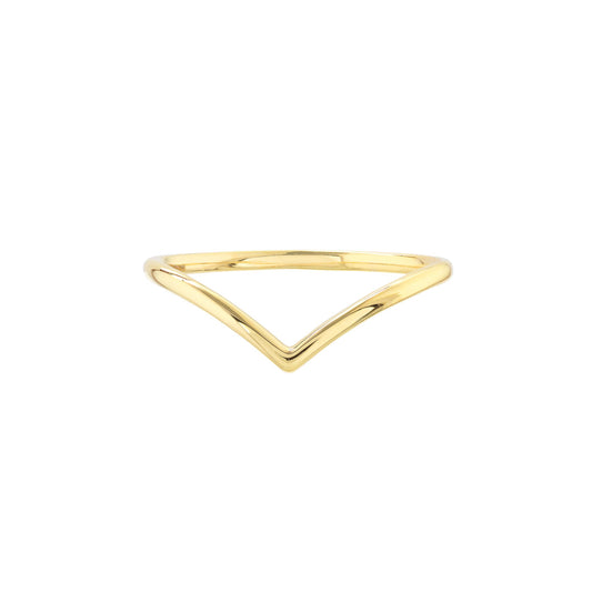 14K Gold Chevron Wire Ring