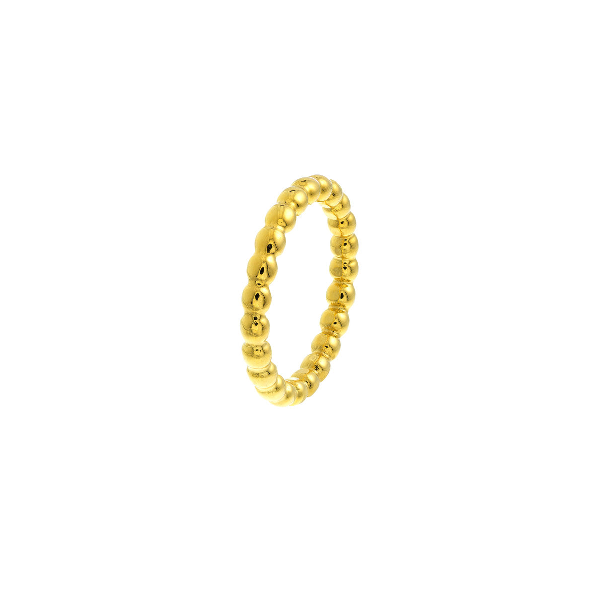 14K Gold Beaded Wire Ring