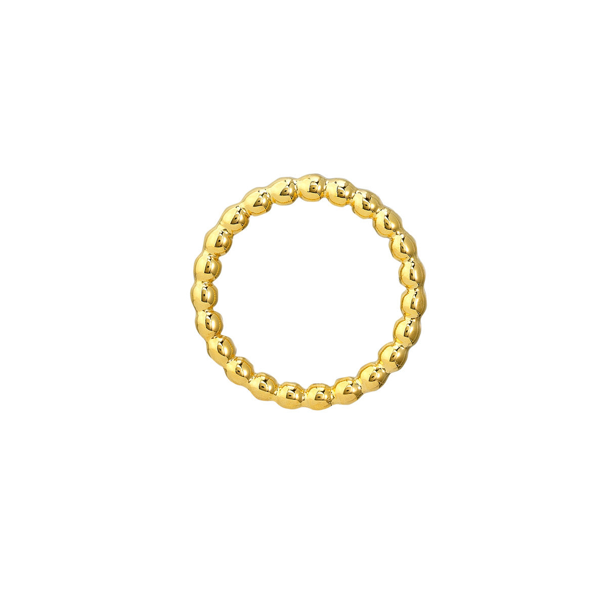 14K Gold Beaded Wire Ring
