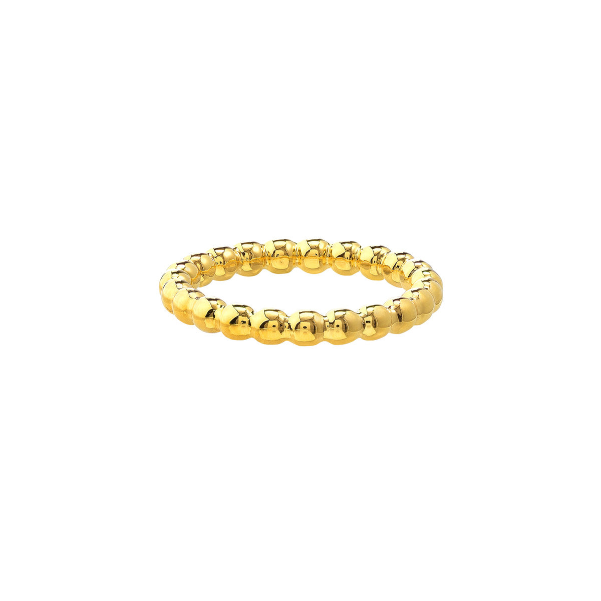 14K Gold Beaded Wire Ring