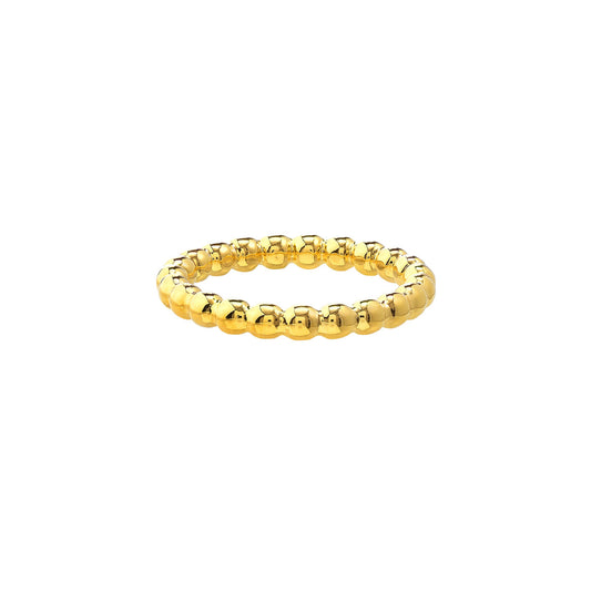 14K Gold Beaded Wire Ring