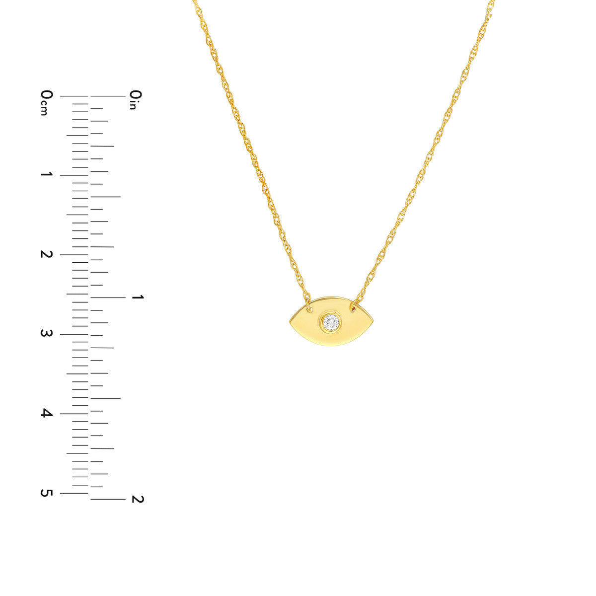 14K Gold Diamond Adjustable Necklace So You Diamond Evil Eye Necklace