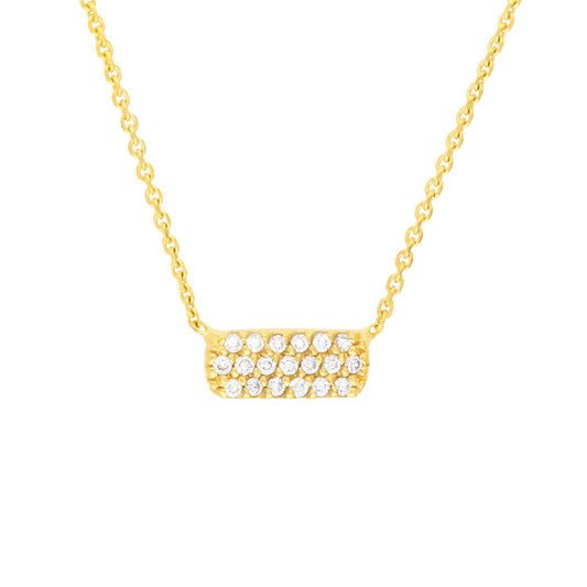 14K Gold Diamond Statement Necklace Diamond Mini E2W Dog Tag Necklace
