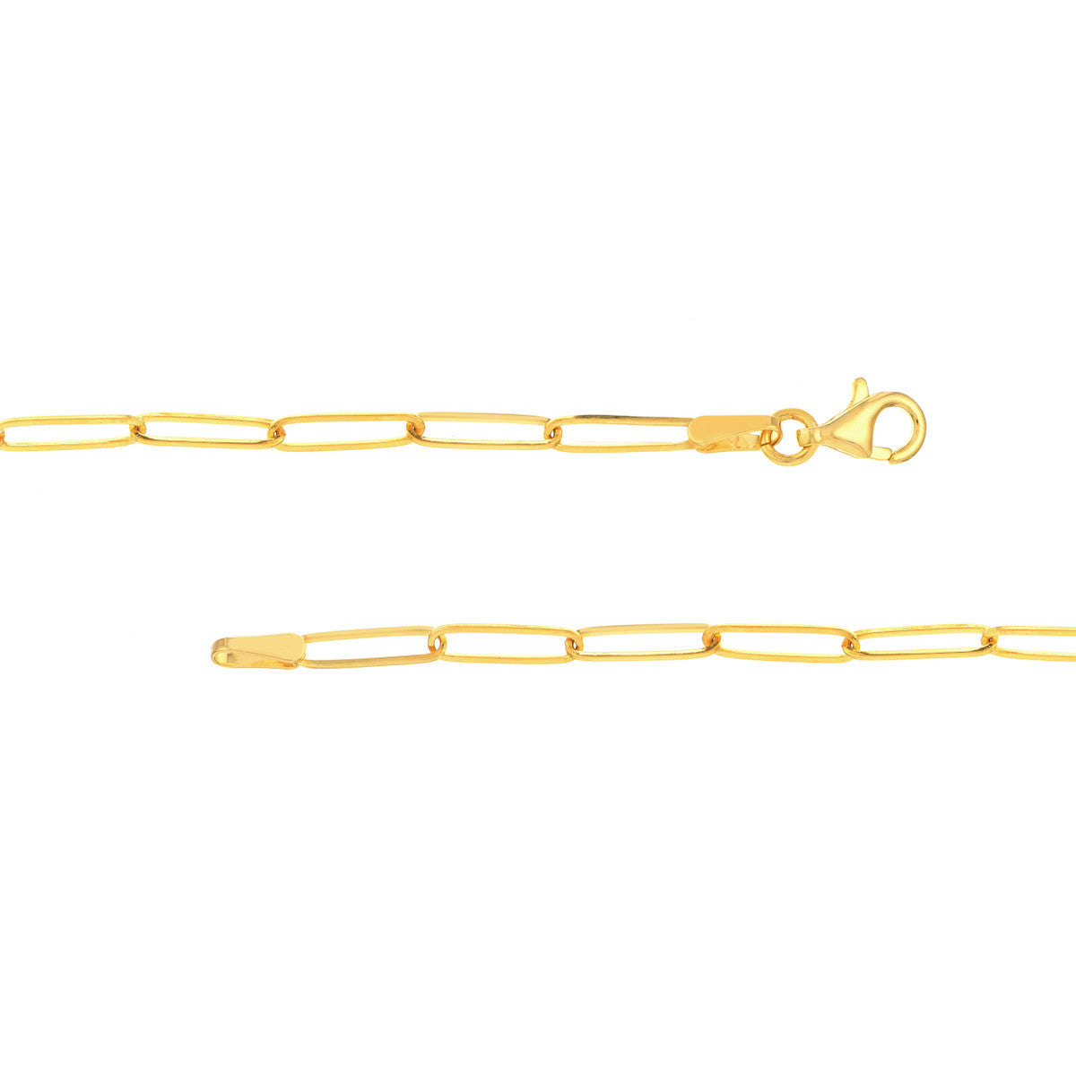 14K Gold Diamond Paperclip Link Necklace Diamond Pave Link Paper Clip Necklace