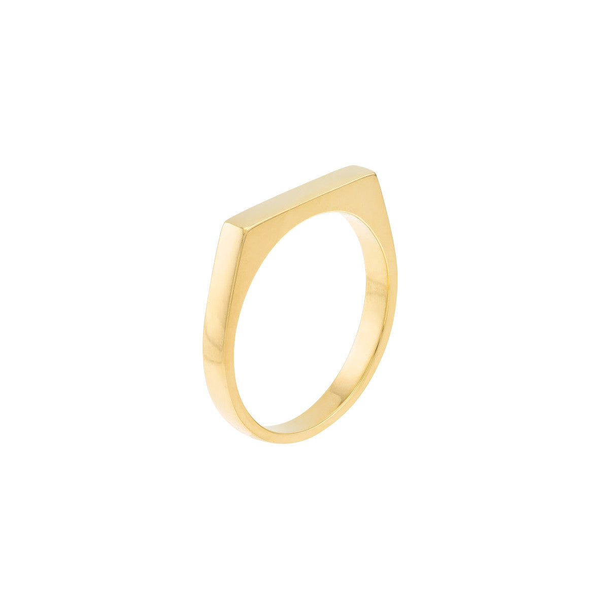 14K Gold Slim Engravable Signet Ring