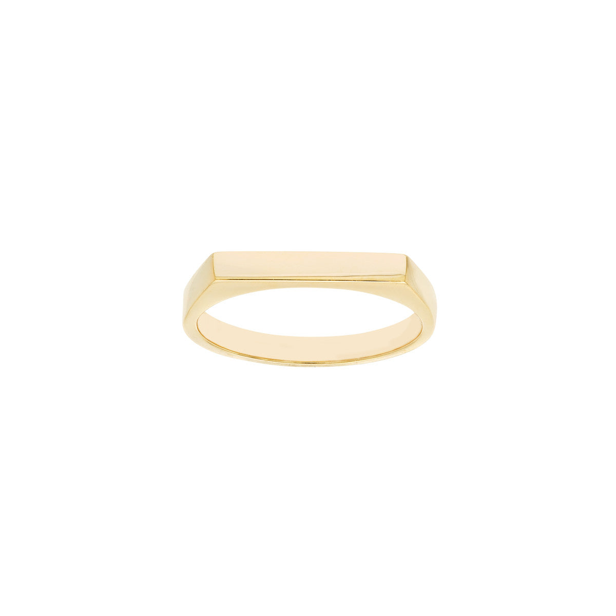 14K Gold Slim Engravable Signet Ring