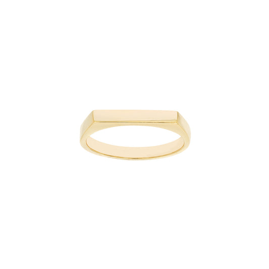 14K Gold Slim Engravable Signet Ring