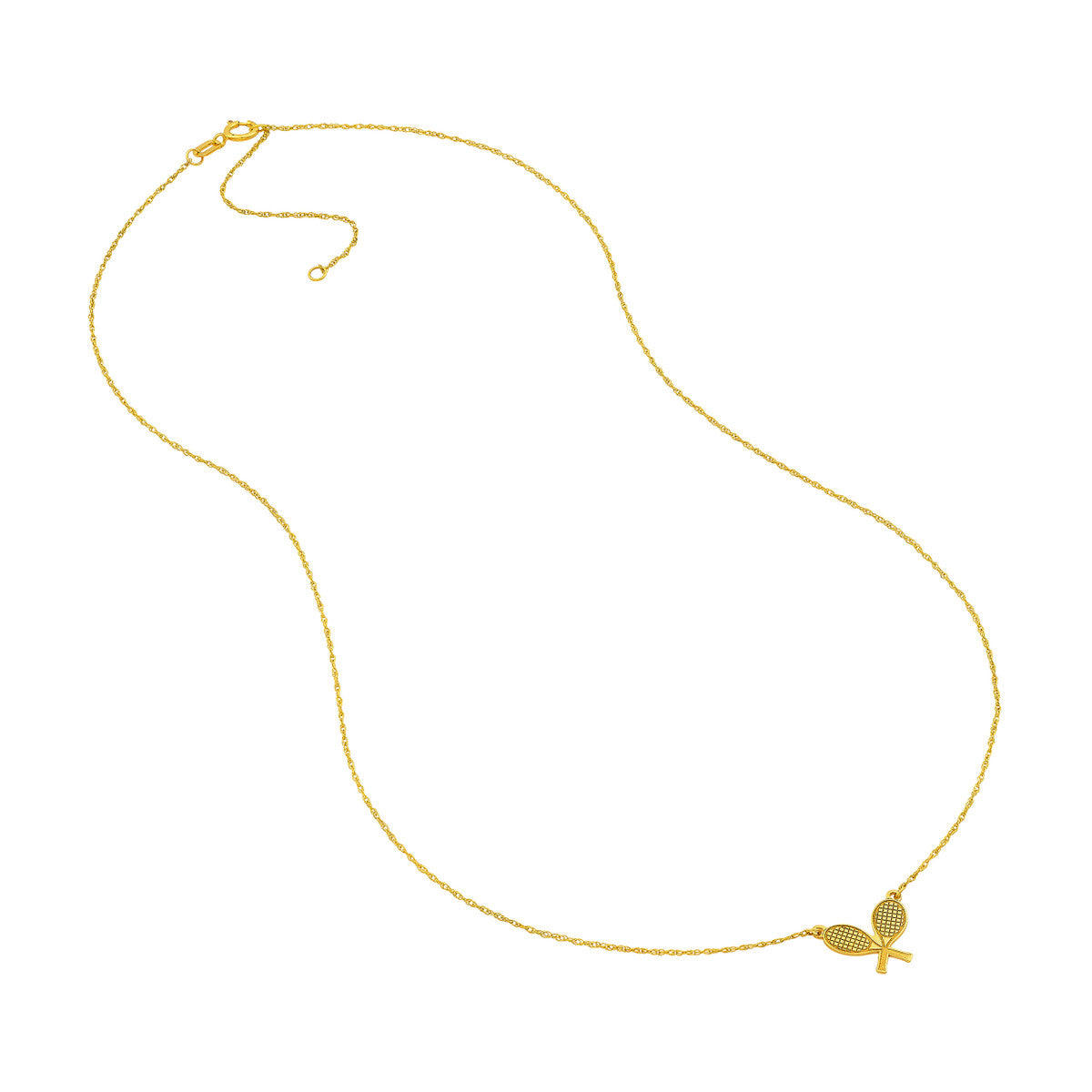 14K Gold Adjustable Necklace So You Tennis Rackets Necklace