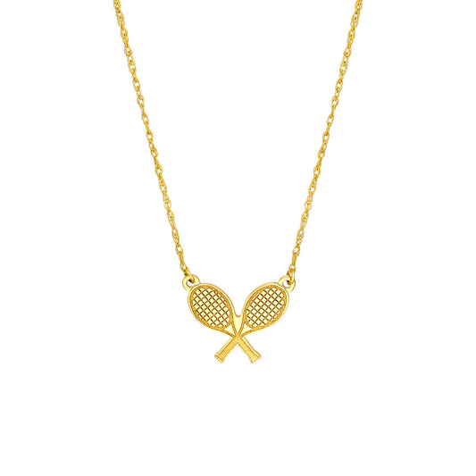 14K Gold Adjustable Necklace So You Tennis Rackets Necklace