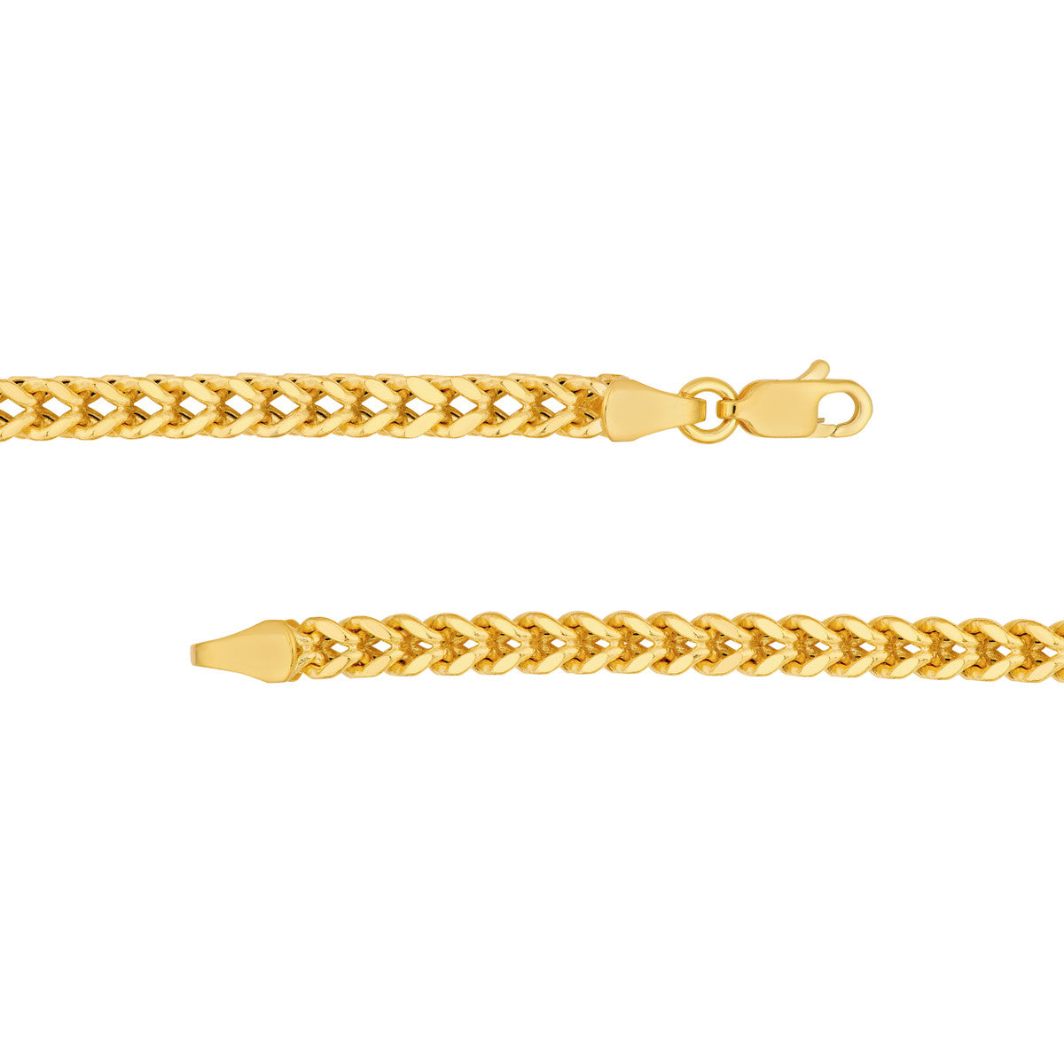3.40mm Hollow Square Franco Chain in 14k Gold — Laura Milman New York