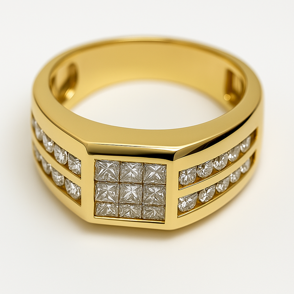 Men's Statement Ring with Diamonds - Laura Milman New York