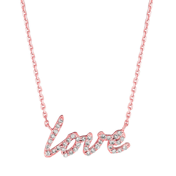 Diamond Love Pendant in Rose Gold - Laura Milman New York
