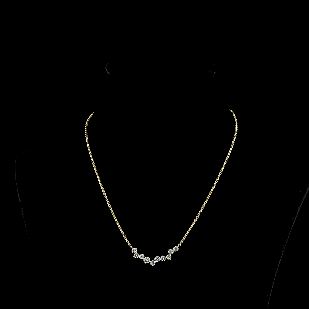 1.75 CT Round Lab Grown Diamond Pendant Necklace in 14K Yellow Gold — Laura Milman New York