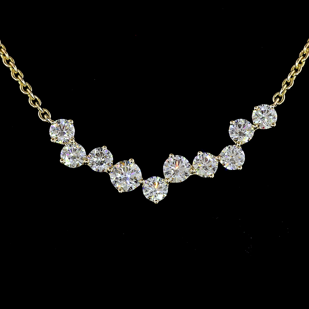 1.75 CT Round Lab Grown Diamond Pendant Necklace in 14K Yellow Gold – close-up — Laura Milman New York