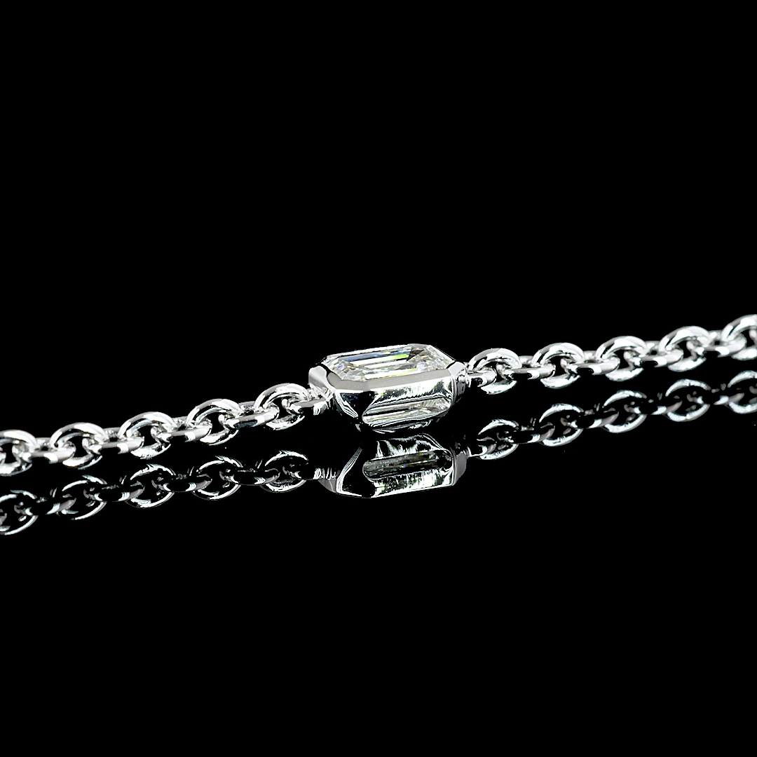 8.37 CT Marquise Lab Grown Diamond Station Necklace in 14K White Gold – detail — Laura Milman New York