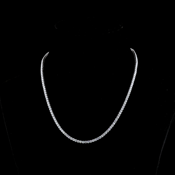 9.56 CT Round Lab Grown Diamond Tennis Necklace in 14K White Gold