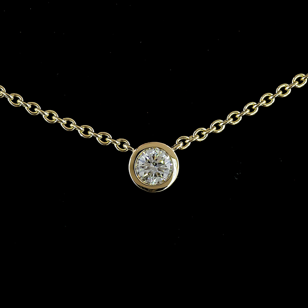 2.84 CT Round Lab Grown Diamond Station Necklace in 14K Yellow Gold – close-up