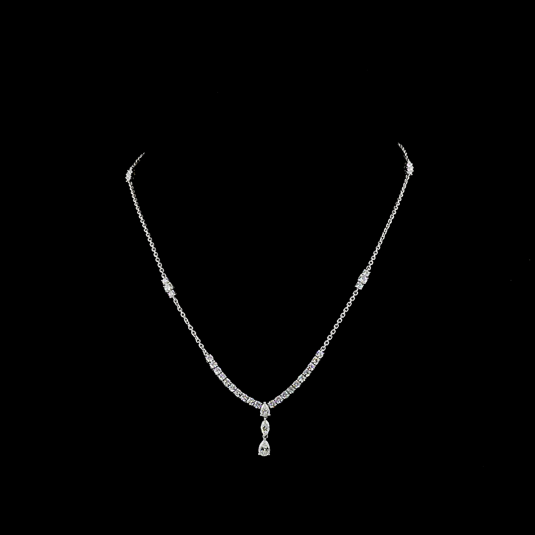 3.07 CT Mixed Shape Lab Grown Diamond Statement Necklace in 14K White Gold — Laura Milman New York