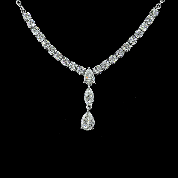 3.07 CT Mixed Shape Lab Grown Diamond Statement Necklace in 14K White Gold – close-up