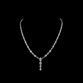 Lab-Grown Oval Diamond Lariat Necklace — Prong, North South view 1
