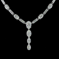 Lab-Grown Oval Diamond Lariat Necklace — Prong, North South view 2