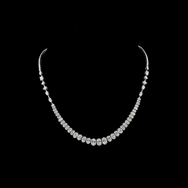 14.38 CT Mixed Shape Lab Grown Diamond Statement Necklace in 14K White Gold