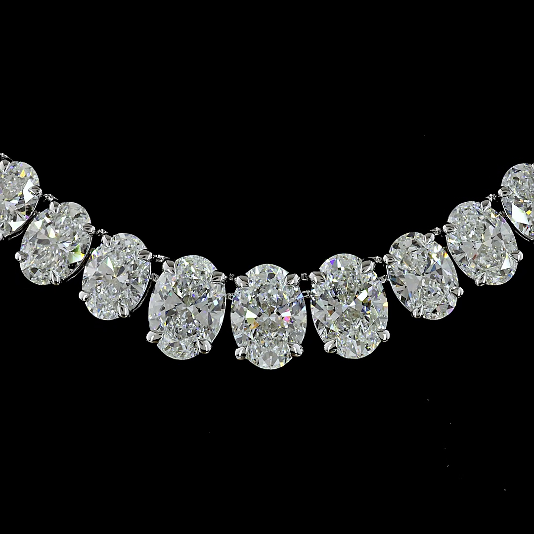 14.38 CT Mixed Shape Lab Grown Diamond Statement Necklace in 14K White Gold – close-up — Laura Milman New York