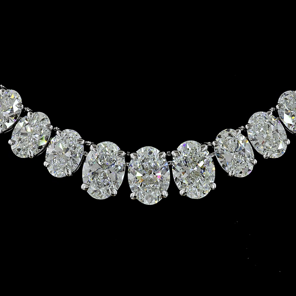14.38 CT Mixed Shape Lab Grown Diamond Statement Necklace in 14K White Gold – close-up