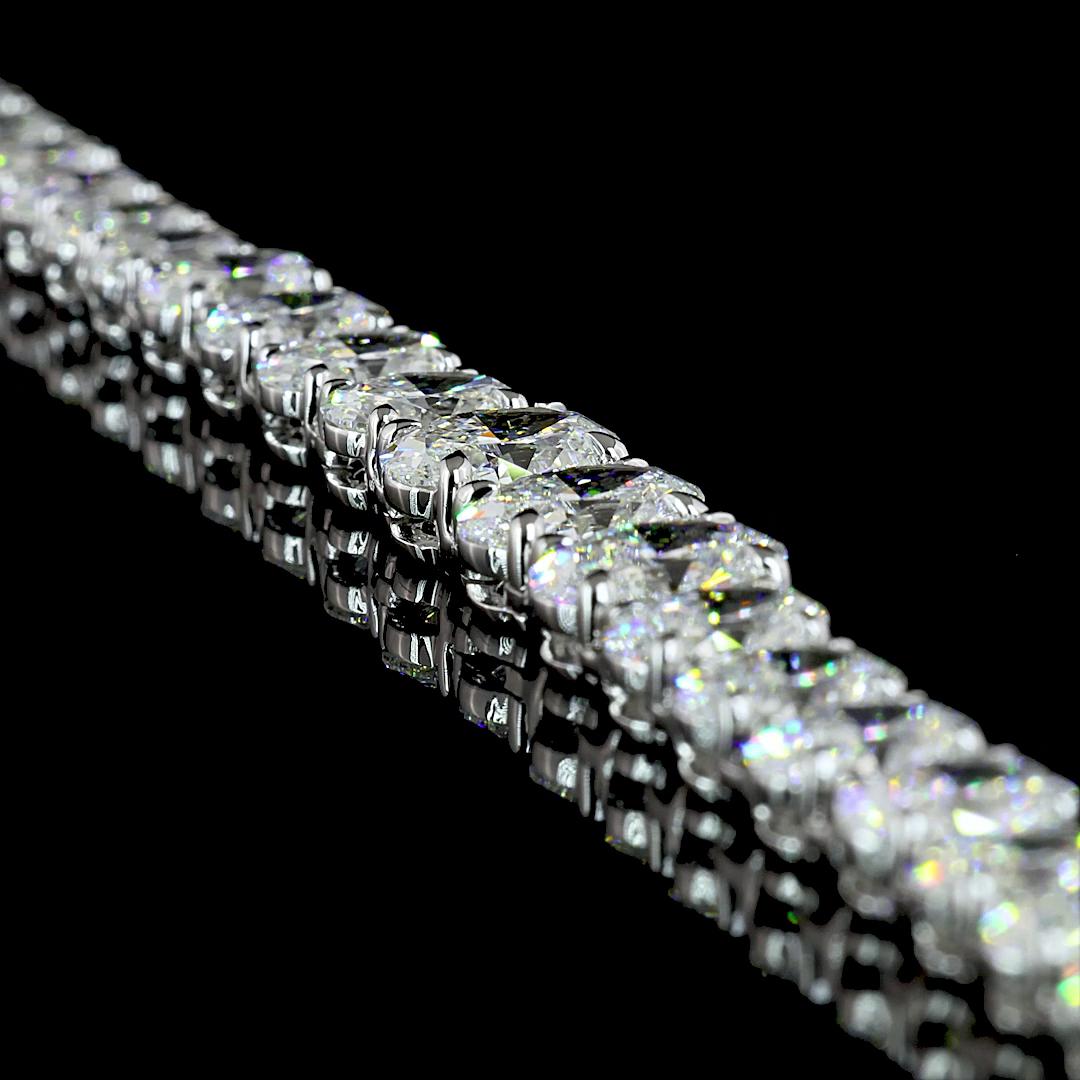 14.38 CT Mixed Shape Lab Grown Diamond Statement Necklace in 14K White Gold – side view — Laura Milman New York