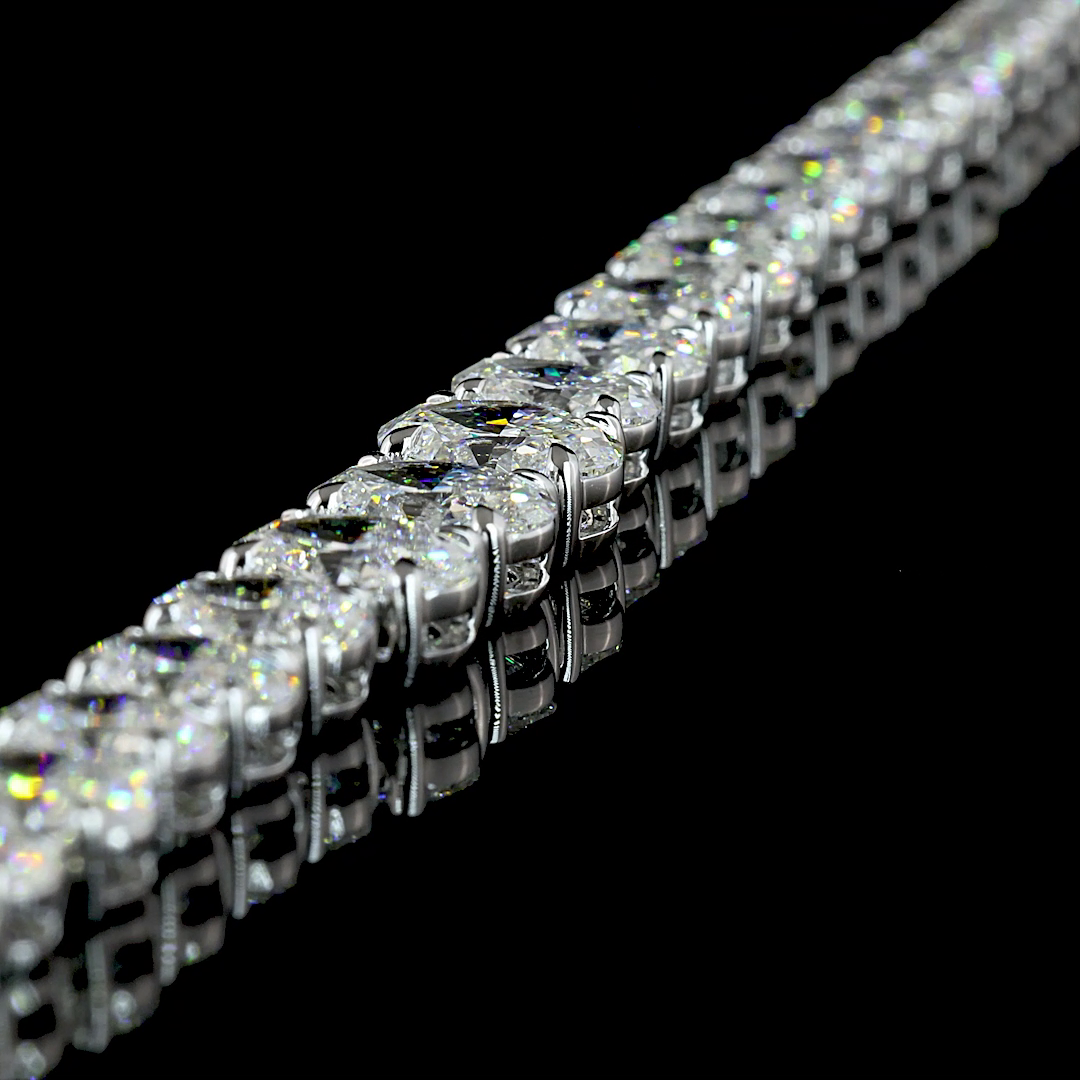 14.38 CT Mixed Shape Lab Grown Diamond Statement Necklace in 14K White Gold – detail — Laura Milman New York