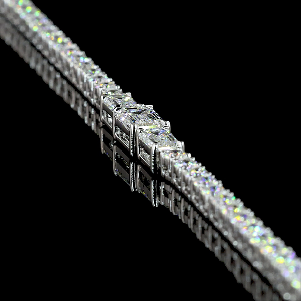 7.5 CT Mixed Shape Lab Grown Diamond Statement Necklace in 14K White Gold – side view