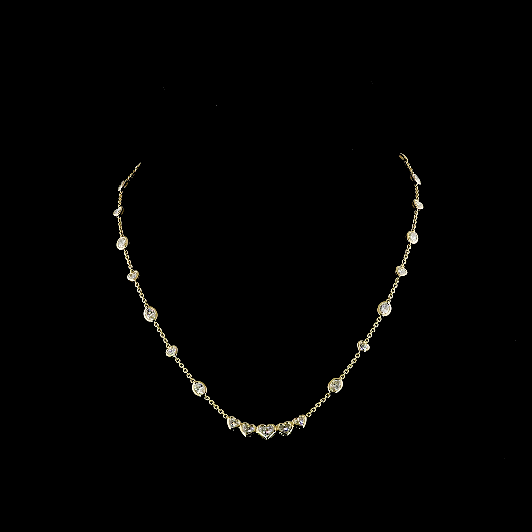 4.61 CT Oval Lab Grown Diamond Station Necklace in 14K Yellow Gold — Laura Milman New York