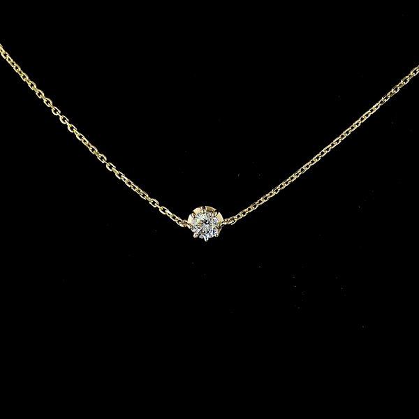 1.76 CT Round Lab Grown Diamond Station Necklace in 14K Yellow Gold – close-up