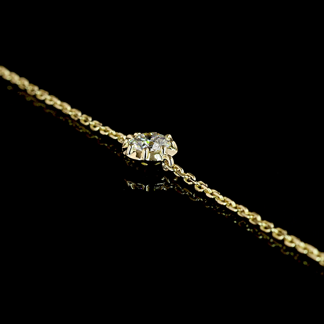 1.76 CT Round Lab Grown Diamond Station Necklace in 14K Yellow Gold – detail — Laura Milman New York